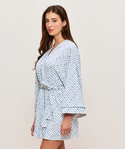 Ribbed jersey kimono with summer pattern;