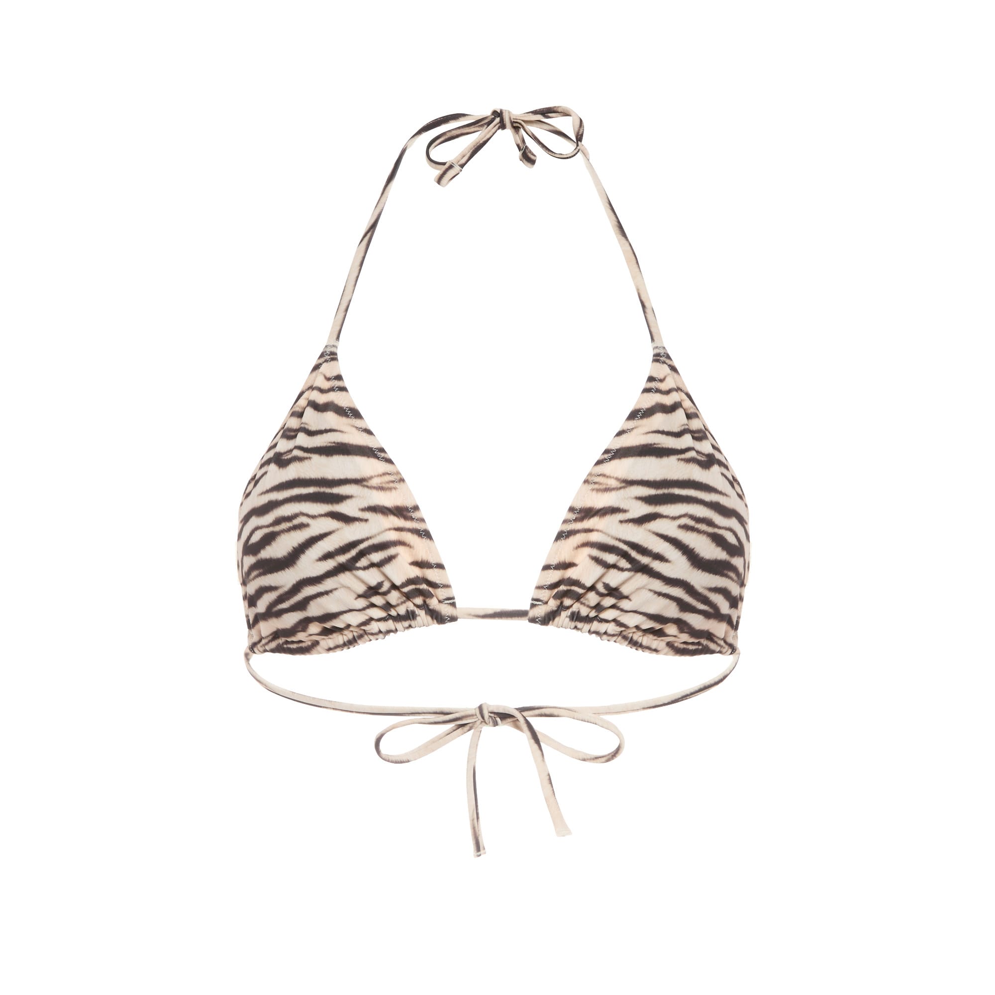 Zebra print triangle bikini top - black - Undiz