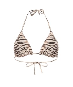 Zebra print triangle bikini top;