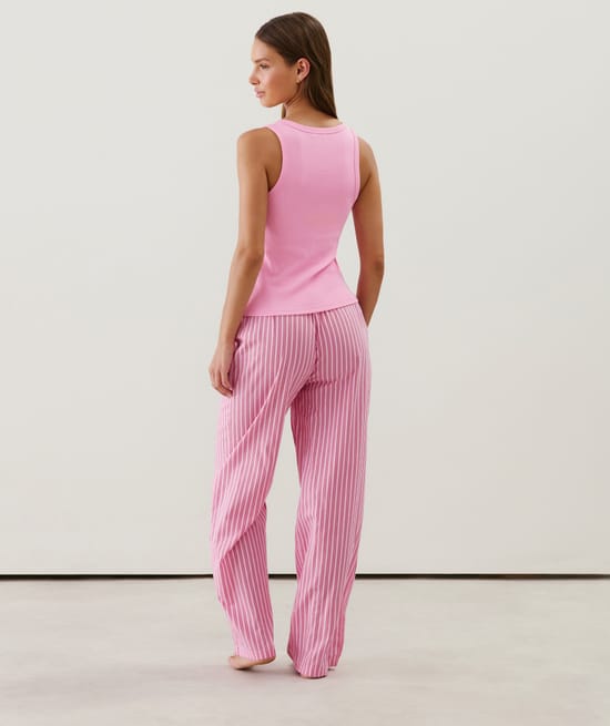 Pantalón de algodón a rayas;