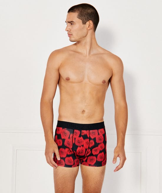 Microfibre patterned boxer shorts;