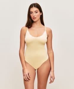 Seamless ribbed bodysuit;