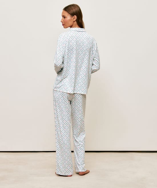 Patterned jersey pyjama set;