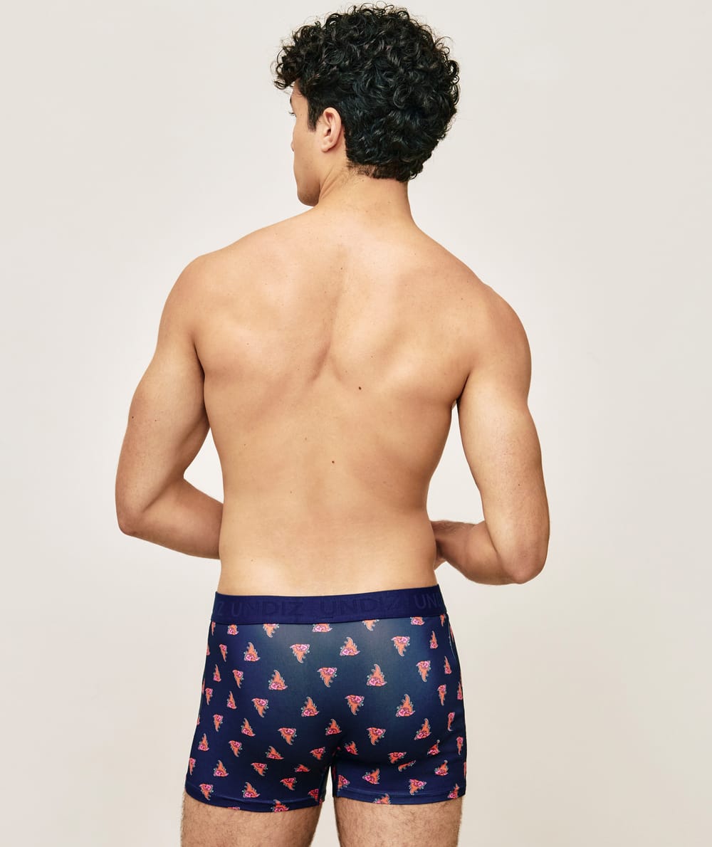 Microfibre boxer shorts with fancy patterns;