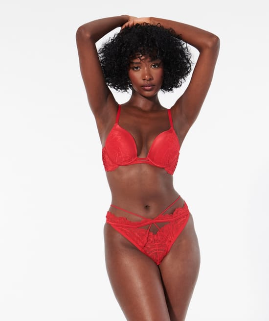 Lace tanga briefs ;