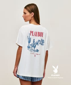 Printed far west jersey T-shirt and embroidered Playboy;
