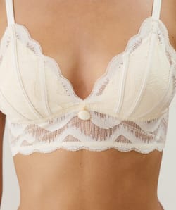 Lace triangle push-up bra;