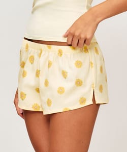 Short in printed poplin sunflowers;