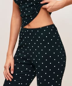 Polka dot jersey capri;
