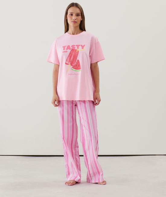 Rechte broek met strepen;