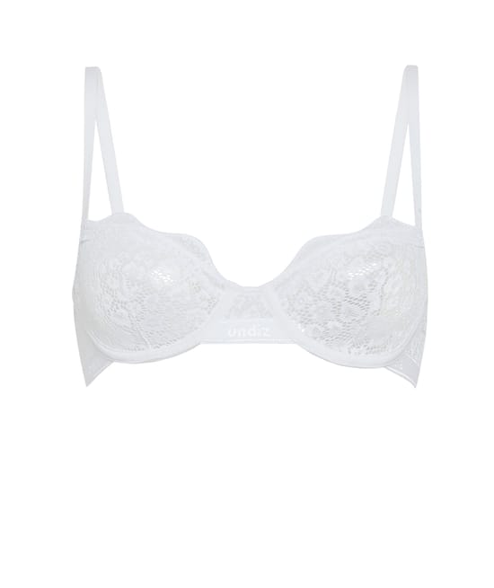 Lace balconette bra;