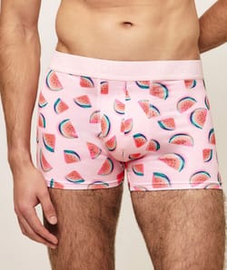Microfibre boxer shorts with watermelon pattern;