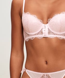 Lace floral push-up bra;