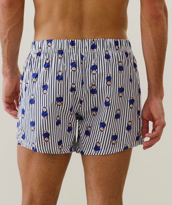 Cotton boxer shorts with pattern;