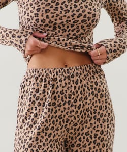 Leopard print thermocosy trousers;