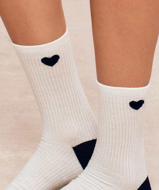 Lot de 3 paires de chaussettes coton &agrave; motifs;