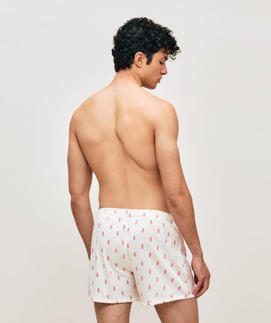 Cotton boxer shorts with ice cream patterns;