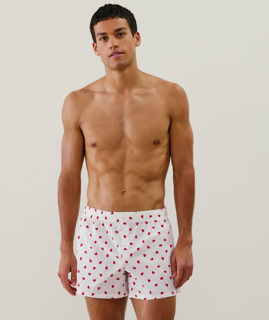 Cotton boxer shorts with pattern;