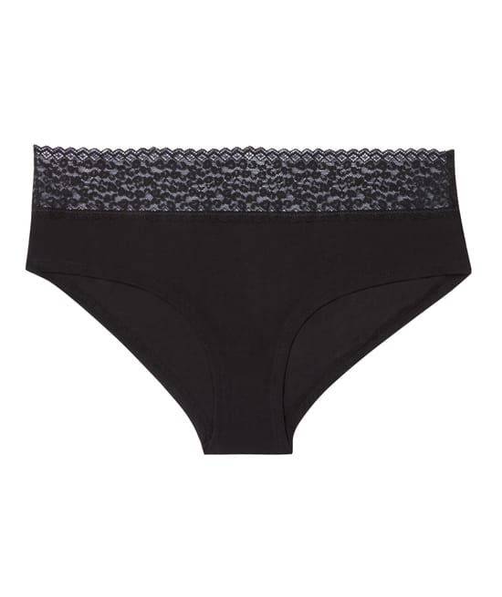 Plain hipsters with leopard lace;