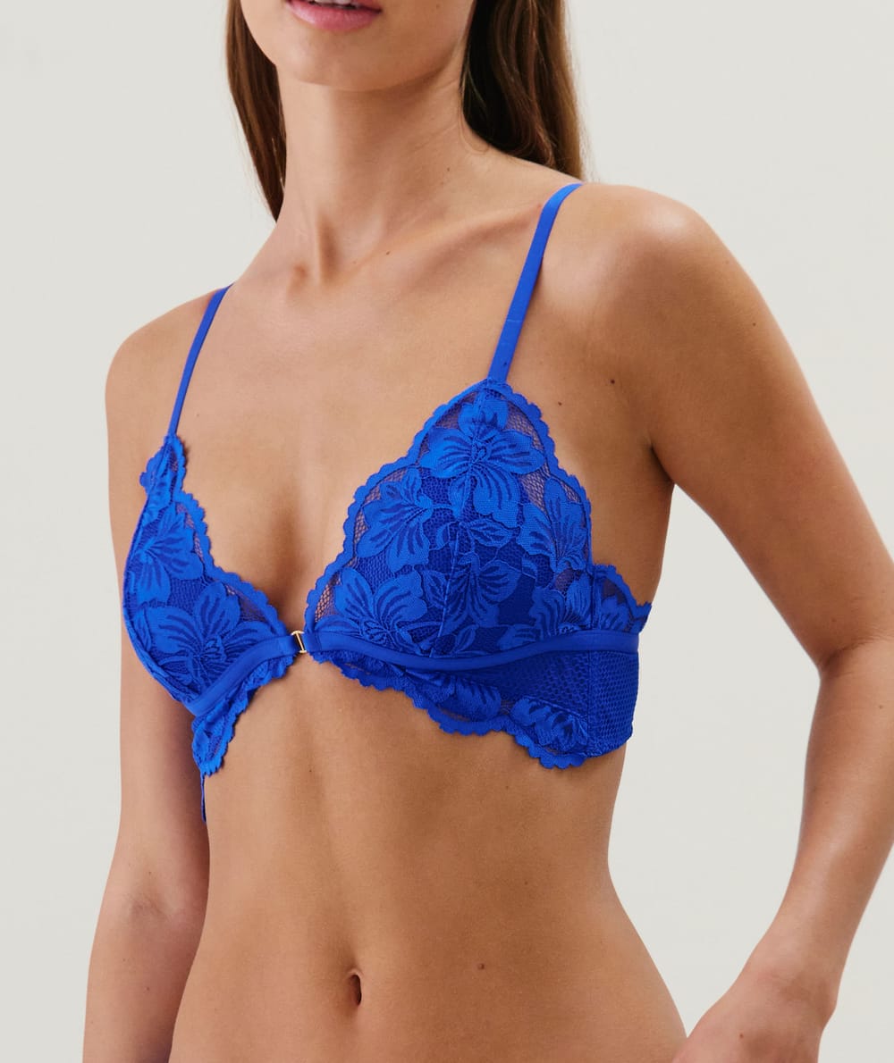 Soutien-gorge triangle en dentelle;