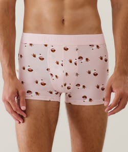 Cotton boxer shorts with dachshund pattern;
