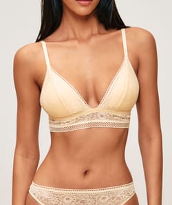Lace floral triangle push-up bra;
