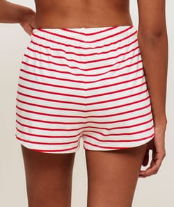 Short striped jersey with Hello Kitty embroidery;