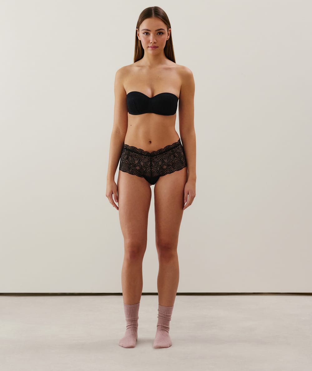 Soutien-gorge bandeau en dentelle;