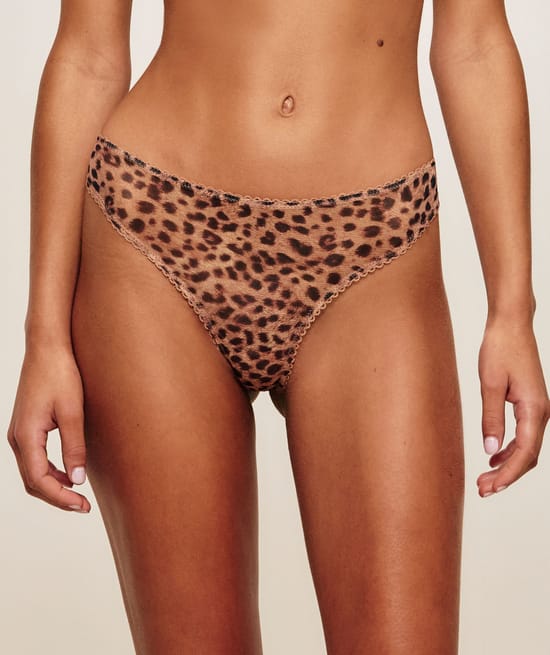 Tanga en mesh l&eacute;opard;
