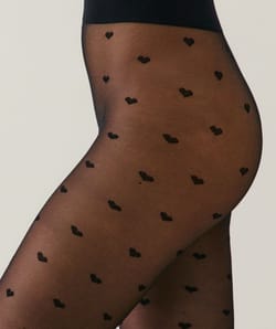 Collant voile motifs c&oelig;urs;