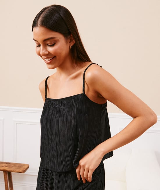 Pleated pyjama set ;