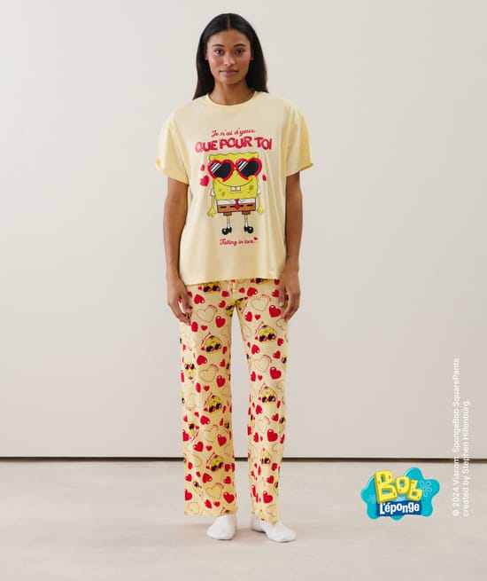 Pantalon en jersey Bob L'éponge -Je n'ai d'yeux que pour toi -;