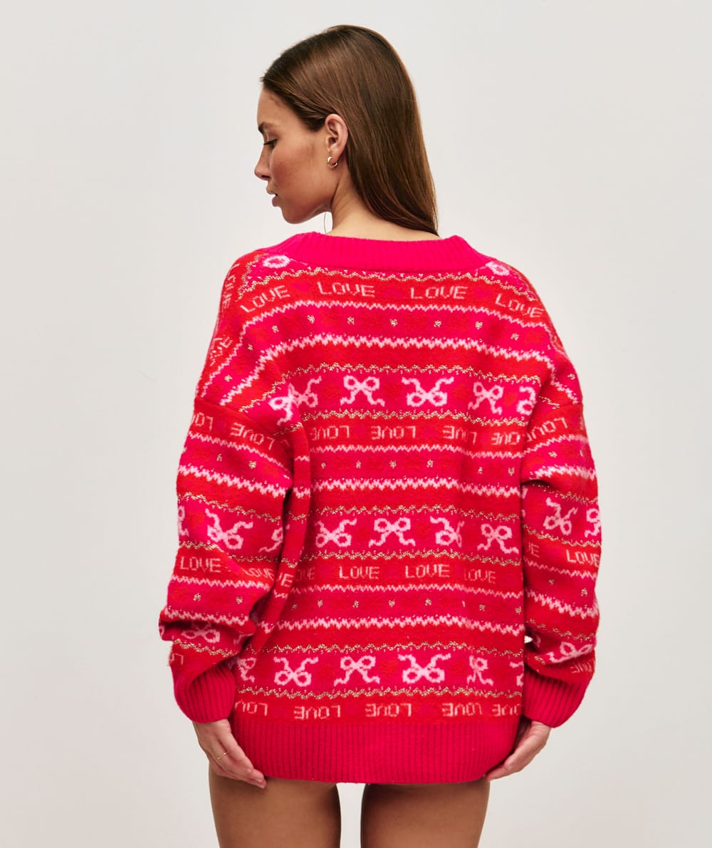 Cardigan de punto con motivos;