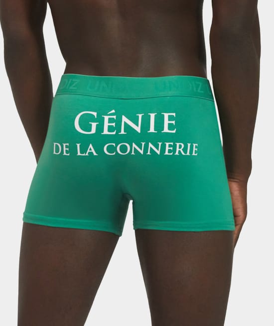 boxer &agrave; message "g&eacute;nie de la connerie";