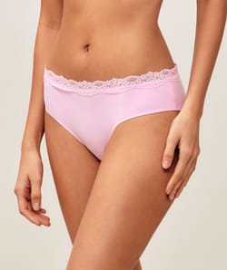 Cheeky in microfiber and lace;