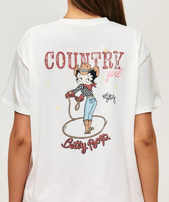 T-shirt oversize Betty Boop en coton;