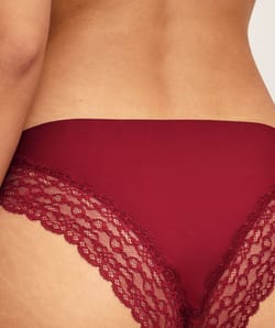 Microfiber and lace panties;