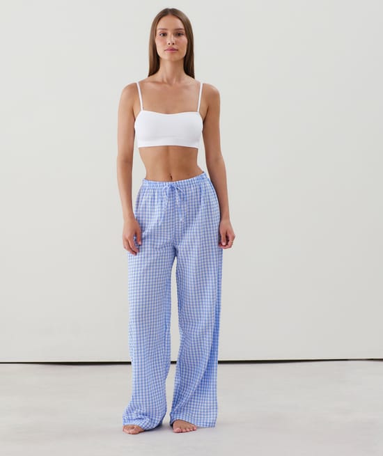 Pantalon droit vichy;