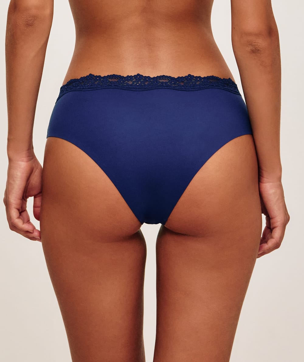 Microfiber and lace panties;