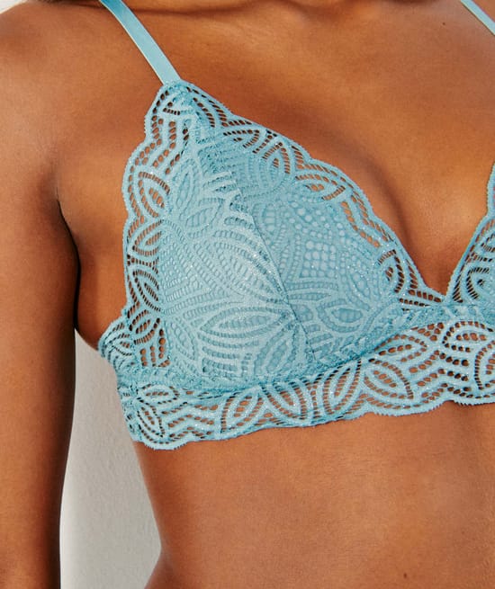 Lace triangle bra;