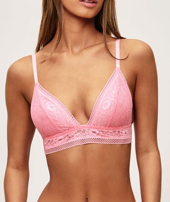 Lace triangle bra;
