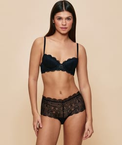 Lace bra with slim cups ;