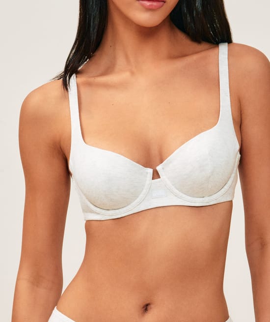 Cotton balconette bra;