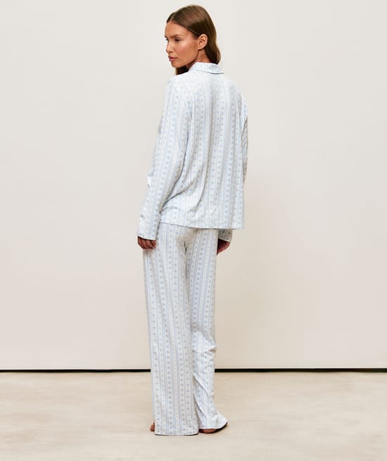 Patterned jersey pyjama set;