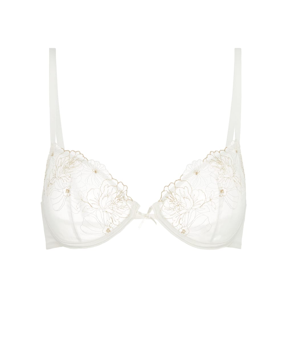 Soutien-gorge corbeille avec broderies;