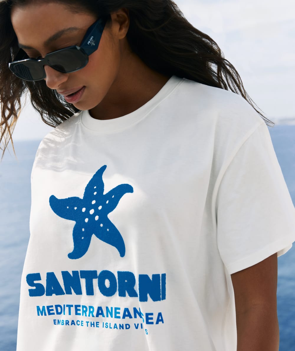 T-shirt en jersey Santorini;