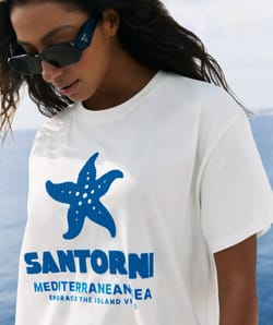T-shirt en jersey Santorini;