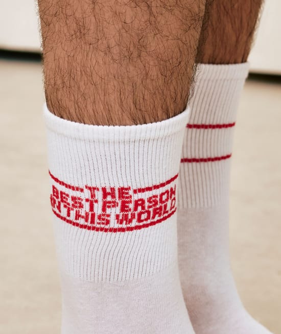 Cotton socks with message The best person on this world;