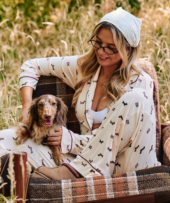 Dachshund printed jersey pants Chlosertoyou;