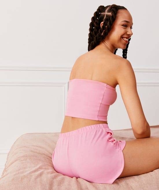 Jersey bandeau top;